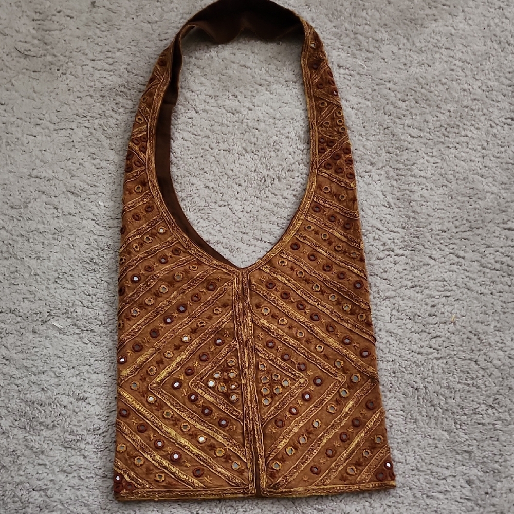 Bundled Only! Embroidered Brown Shoulder Bag